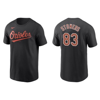 Men's Baltimore Orioles Kyle Stowers Black Name & Number T-Shirt