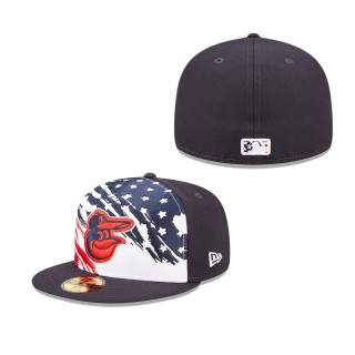 Men's Baltimore Orioles Navy 2022 4th of July Independence Day On-Field 59FIFTY Fitted Hat