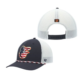 Men's Baltimore Orioles Navy Flag Fill Trucker Snapback Hat