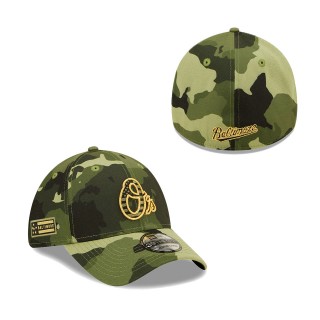 Baltimore Orioles New Era Camo 2022 Armed Forces Day 39THIRTY Flex Hat