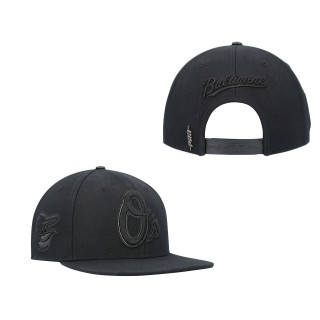 Baltimore Orioles Pro Standard Black Triple Black Wool Snapback Hat