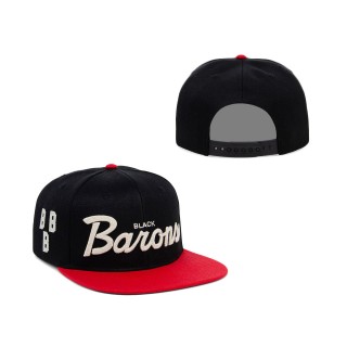 NLB Birmingham Black Barons Rings & Crwns Black Red Snapback Hat
