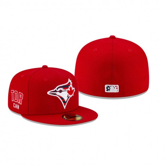 Blue Jays Red 4th of July 59FIFTY Fitted Hat