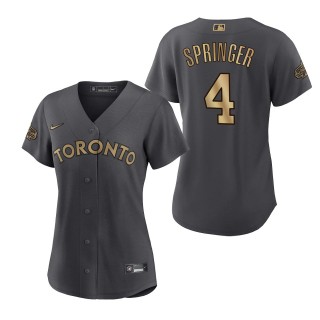 Women's George Springer Toronto Blue Jays American League Charcoal 2022 MLB All-Star Game Replica Jersey