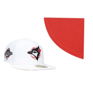 Toronto Blue Jays White Red Undervisor 1992 World Series Patch 59FIFTY Hat