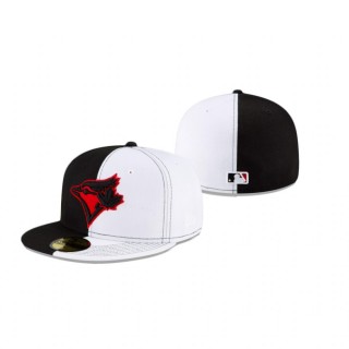 Blue Jays Split Crown Black White 59Fifty Fitted Hat