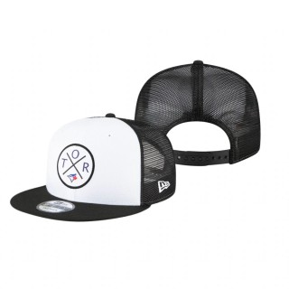 Toronto Blue Jays White Black Vert 2.0 9FIFTY Trucker Snapback Hat