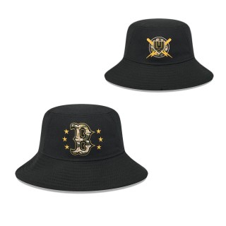 Boston Red Sox Black 2024 Armed Forces Day Bucket Hat