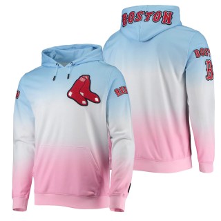 Men's Boston Red Sox Blue Pink Ombre Pullover Hoodie