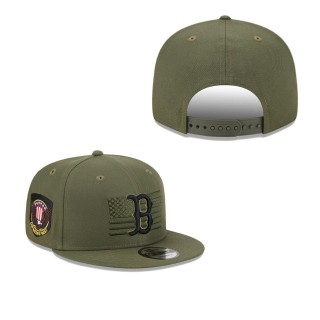Men's Boston Red Sox Green 2023 Armed Forces Day 9FIFTY Snapback Adjustable Hat