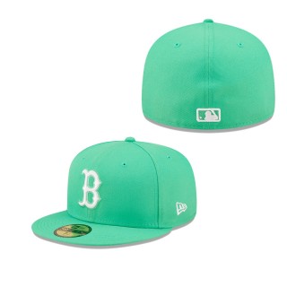 Men's Boston Red Sox Island Green Logo White 59FIFTY Fitted Hat