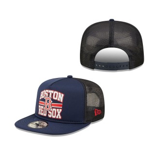 Boston Red Sox Logo 9FIFTY Trucker Snapback Hat Navy