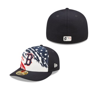 Men's Boston Red Sox Navy 2022 4th of July Independence Day Low Profile 59FIFTY Fitted Hat