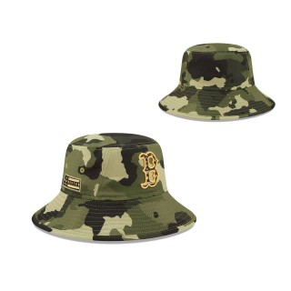 Boston Red Sox New Era Camo 2022 Armed Forces Day Bucket Hat
