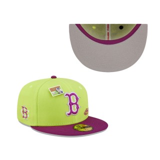 Boston Red Sox Green Purple MLB x Big League Chew Swingin' Sour Apple Flavor Pack 59FIFTY Fitted Hat