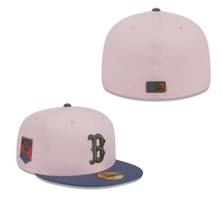 Boston Red Sox Pink Blue Olive Undervisor 59FIFTY Fitted Hat