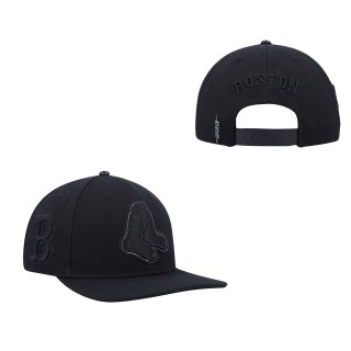 Boston Red Sox Pro Standard Black Triple Black Wool Snapback Hat