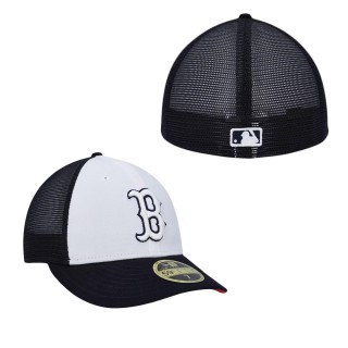 Boston Red Sox White Navy 2023 On-Field Batting Practice Low Profile 59FIFTY Fitted Hat