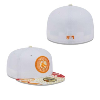 Boston Red Sox White Orange Flamingo 59FIFTY Fitted Hat