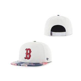 Men's Boston Red Sox White Paradise Captain Snapback Hat