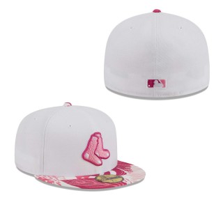 Boston Red Sox White Pink Flamingo 59FIFTY Fitted Hat
