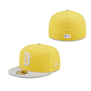 Men's Boston Red Sox Yellow Gray Spring Color Pack Two-Tone 59FIFTY Fitted Hat
