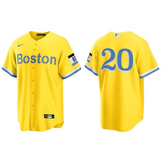 Boston Red Sox Yu Chang Gold Light Blue City Connect Replica Jersey