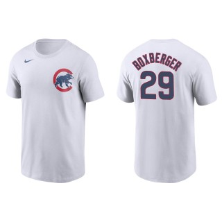 Brad Boxberger Men's Chicago Cubs Javier Baez Nike White Name & Number T-Shirt