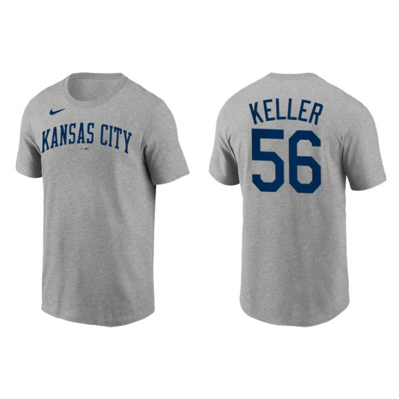 Brad Keller Kansas City Royals Gray Team Wordmark T-Shirt