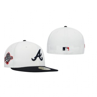 Braves White Navy 1995 World Series Two-Tone 59FIFTY Hat