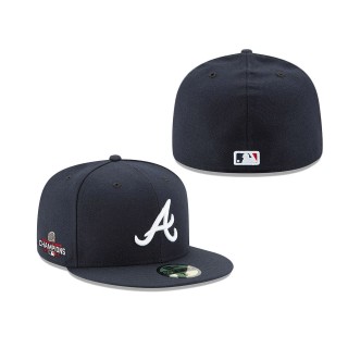 Atlanta Braves 2021 World Series Champions Road Sidepatch 59FIFTY Fitted Hat Navy