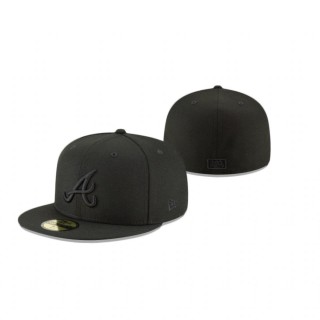 Braves Black Blackout Basic 59Fifty Fitted Hat