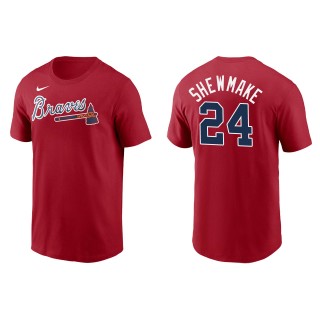 Braden Shewmake Braves Red Name & Number T-Shirt