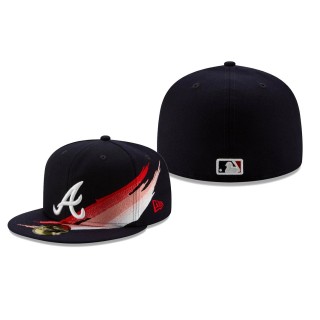 Braves Navy Brush 59FIFTY Fitted Hat