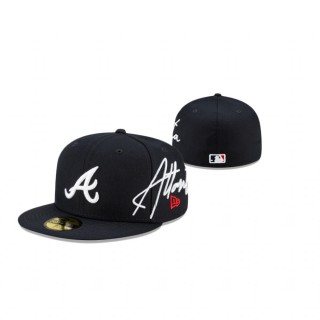 Braves Navy Cursive 59FIFTY Fitted Hat
