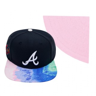 Atlanta Braves Navy Dip-Dye Viso Snapback Hat