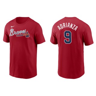 Ehire Adrianza Braves Red Name & Number T-Shirt