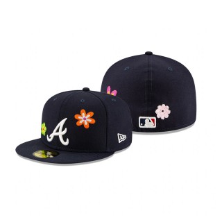 Braves Chain Stitch Floral 59FIFTY Fitted Navy Hat