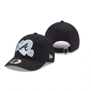 Atlanta Braves Navy Sparkle Heart 9TWENTY Hat