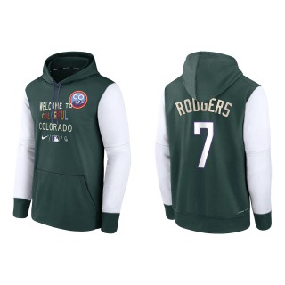 Brendan Rodgers Colorado Rockies Green Authentic Collection 2022 City Connect Therma Performance Pullover Hoodie