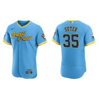 Brent Suter Brewers Powder Blue 2022 City Connect Authentic Jersey