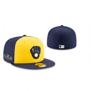 Brewers Gold Navy 2020 Postseason Alternate 59FIFTY Fitted Hat