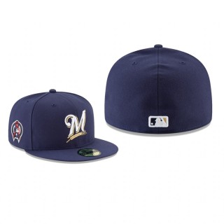 Brewers Navy 9/11 Remembrance Sidepatch 59FIFTY Fitted Hat