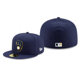 Brewers Authentic Collection Navy 2020 Home On-Field 59FIFTY Fitted Hat