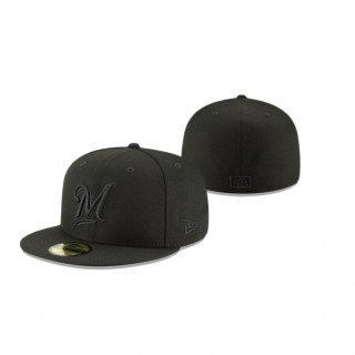 Brewers Black Blackout Basic 59Fifty Fitted Hat