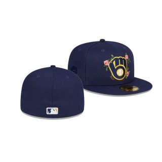 Brewers Bloom Navy 59FIFTY Fitted Hat