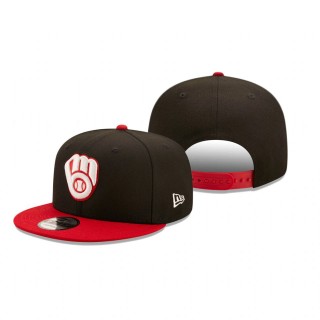 Milwaukee Brewers Black Scarlet Color Pack 2-Tone 9FIFTY Snapback Hat