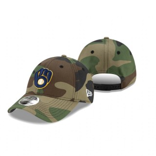 Milwaukee Brewers Camo Latitude 9FORTY Snapback Hat