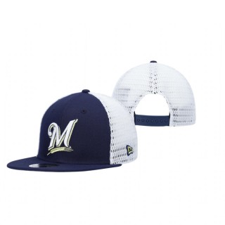 Milwaukee Brewers Navy Mesh Fresh 9FIFTY Snapback Hat