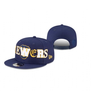 Milwaukee Brewers Navy Mixed Font 9Fifty Snapback Hat